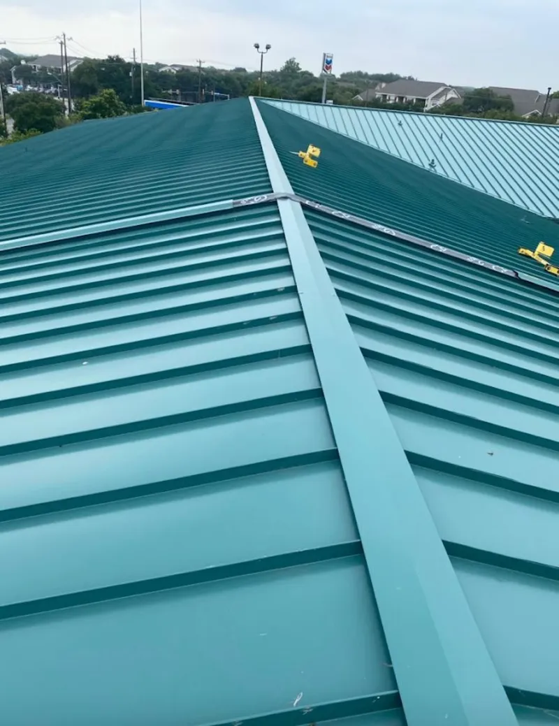 Green commercial metal roof ridge and valley for Metal Roof Repair in Westerly